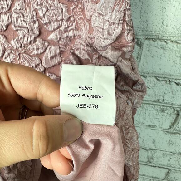 Jessakae Dress Valerie Jacquard Floral Puff Sleeve Mini Sheath Mauve Pink XS - Picture 9 of 10